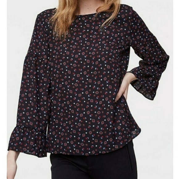 LOFT Tops - Loft Black Floral Blouse